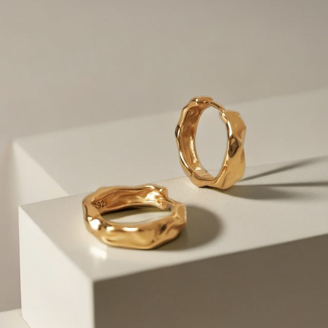 Lunar Crater Hoop Earrings
