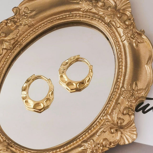 Hammered Oval Earrings