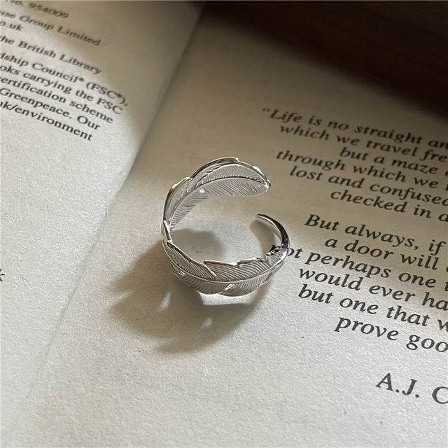 Silver Feather Ring