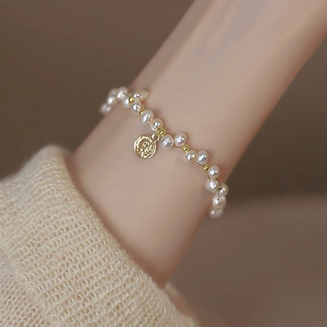 Retro Gold Pearl Bracelet