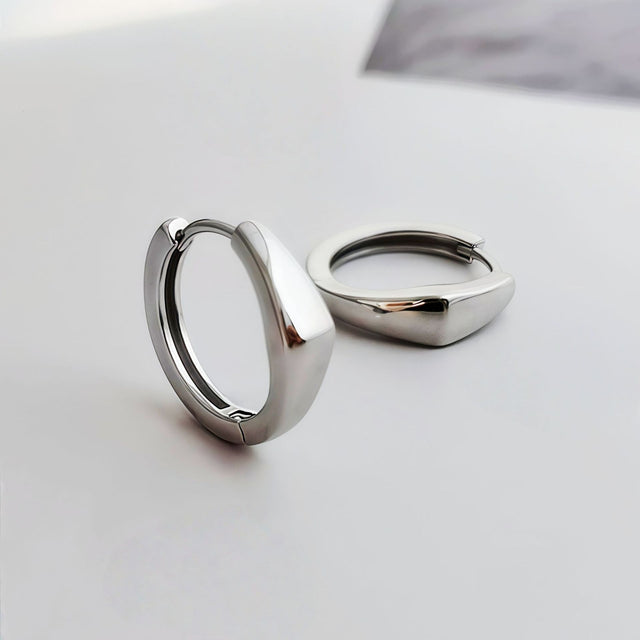 Sleek Angular Hoop Earrings