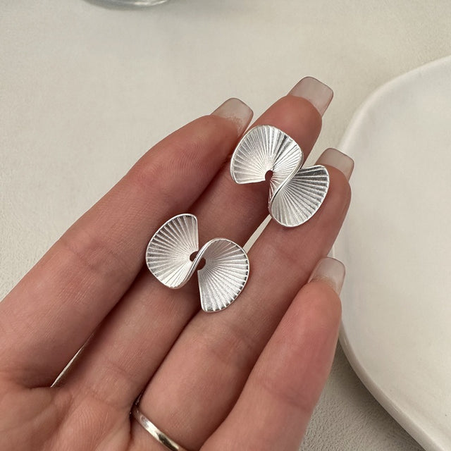 Swirl Fusilli Silver Stud Earrings