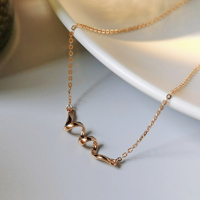 Spiral Twist Silver Necklace