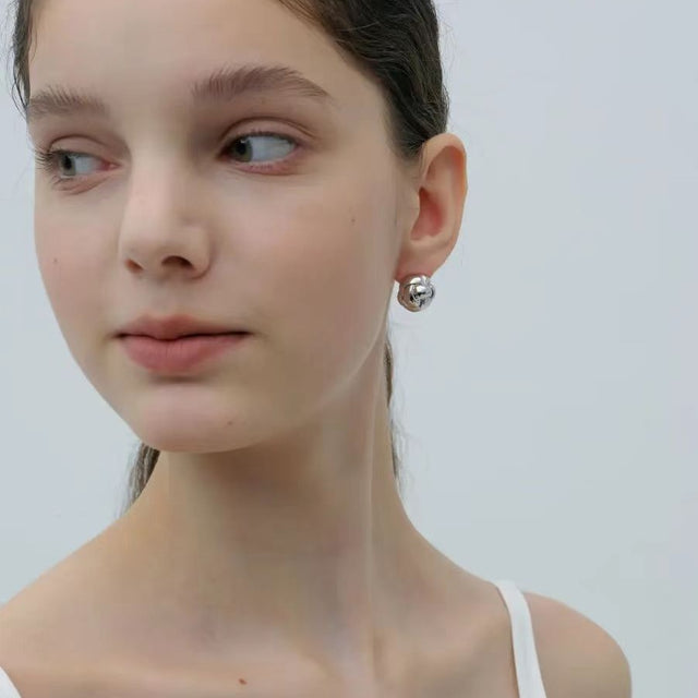 Knotted Ball Stud Earrings