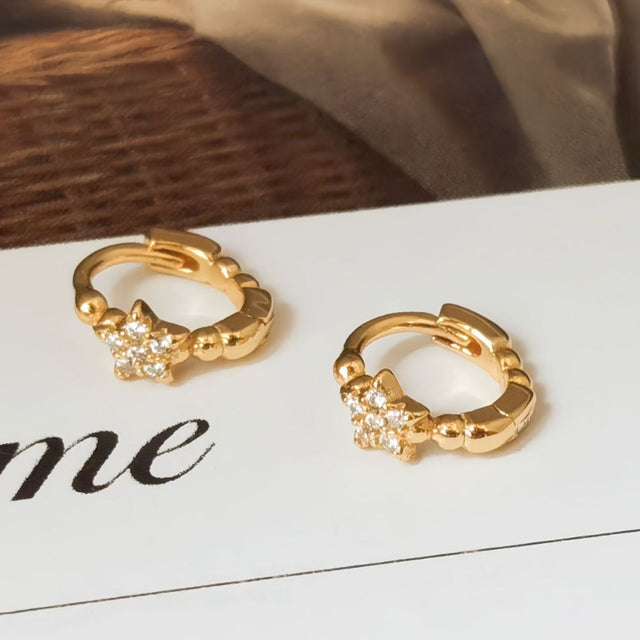 Dainty Star Hoop Earrings