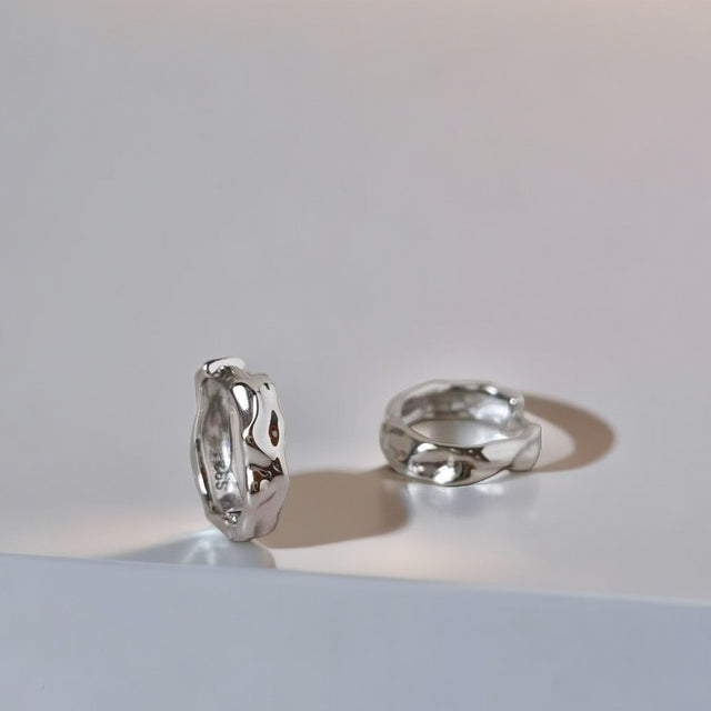 Lunar Crater Hoop Earrings