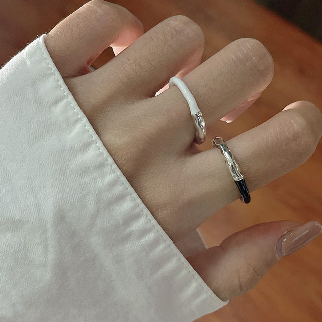 Dripping Glaze Silver Ring
