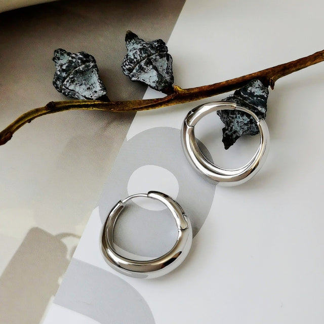 Silver Crescent Earrings