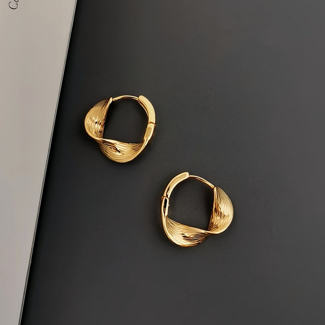 Twisted Ribbon Hoop Earrings