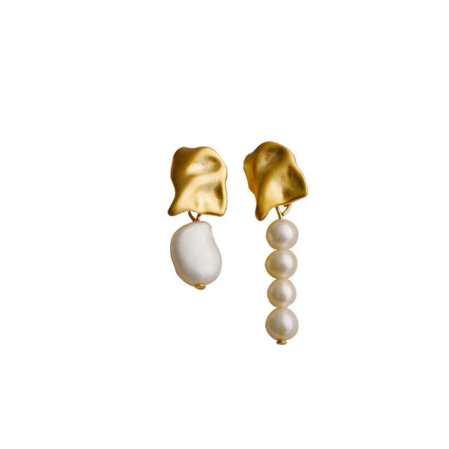 Asymmetric Pearl Drop Earrings