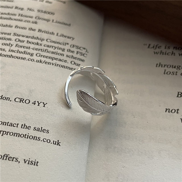 Silver Feather Ring