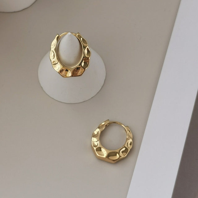 Hammered Oval Earrings