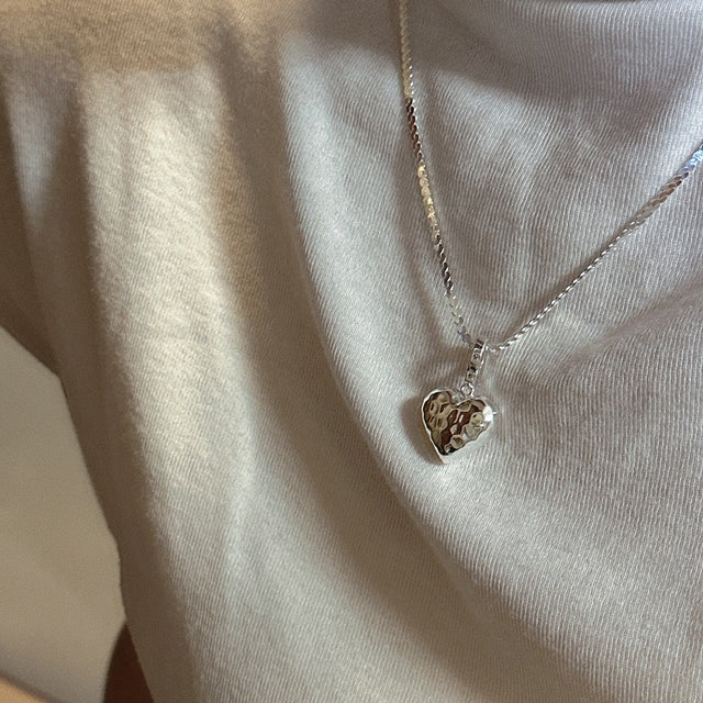Heart Pendant Silver Necklace