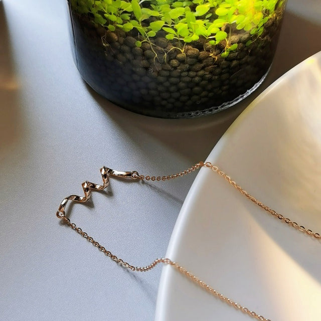 Spiral Twist Silver Necklace