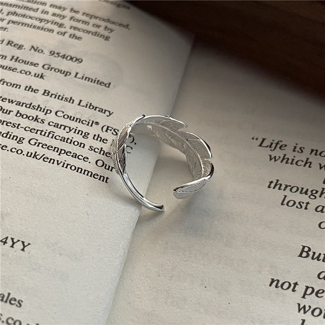 Silver Feather Ring