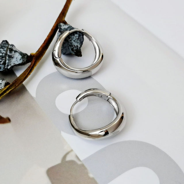 Silver Crescent Earrings