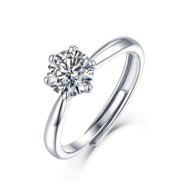 Six Prong Setting Moissanite Ring