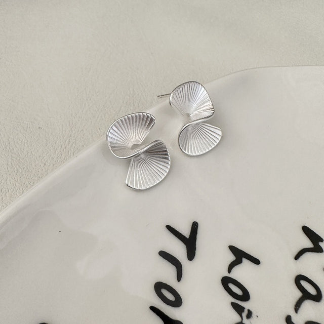 Swirl Fusilli Silver Stud Earrings