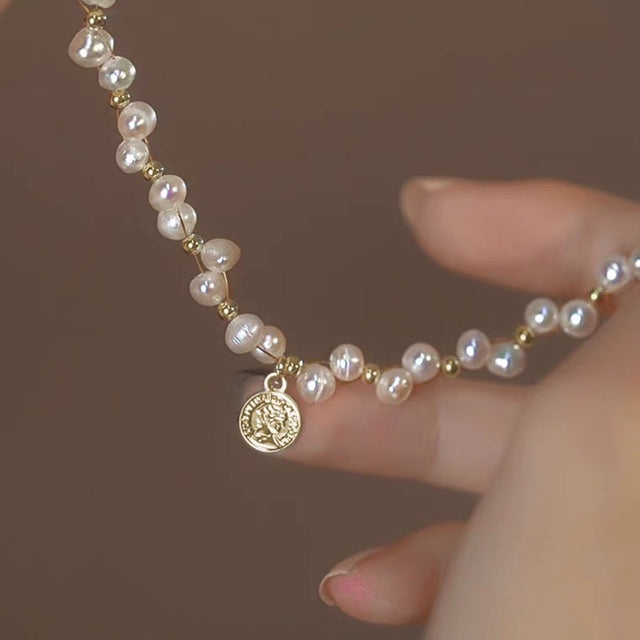 Retro Gold Pearl Bracelet