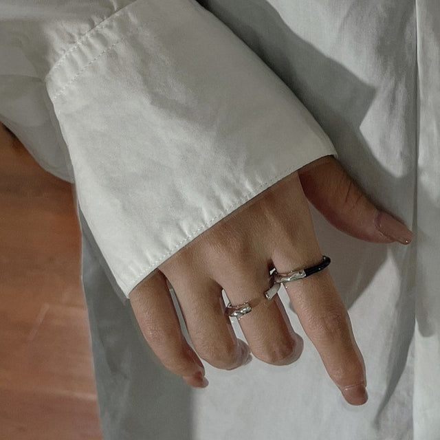 Dripping Glaze Silver Ring