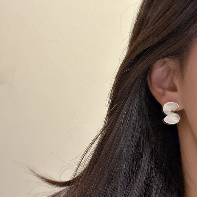 Swirl Fusilli Silver Stud Earrings