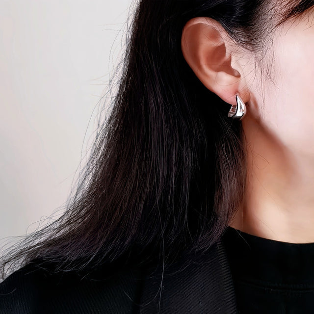 Silver Crescent Earrings