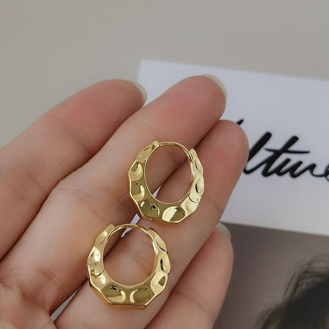 Hammered Oval Earrings