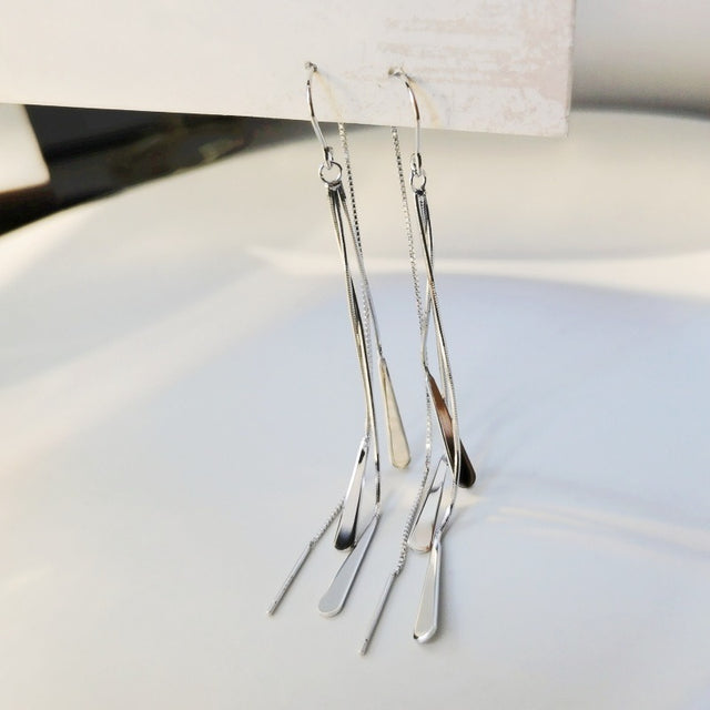 Long Linear Drop Earrings