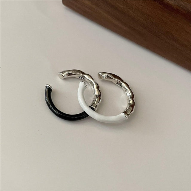 Dripping Glaze Silver Ring