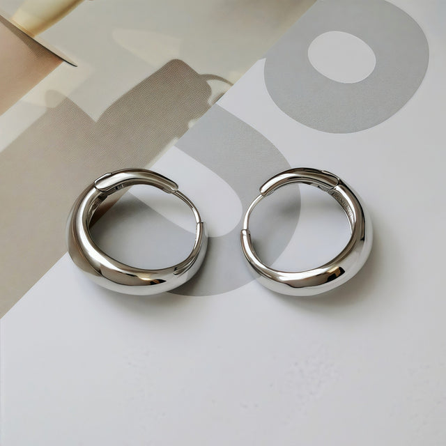 Silver Crescent Earrings