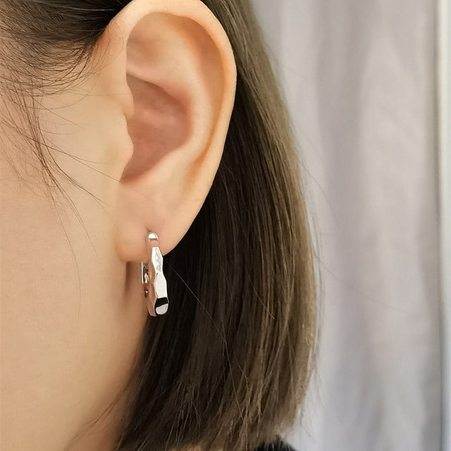 Hammered Oval Earrings