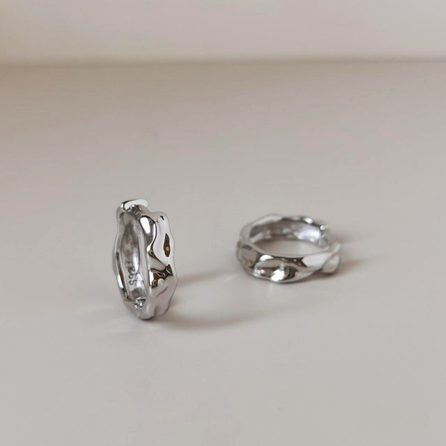 Lunar Crater Hoop Earrings