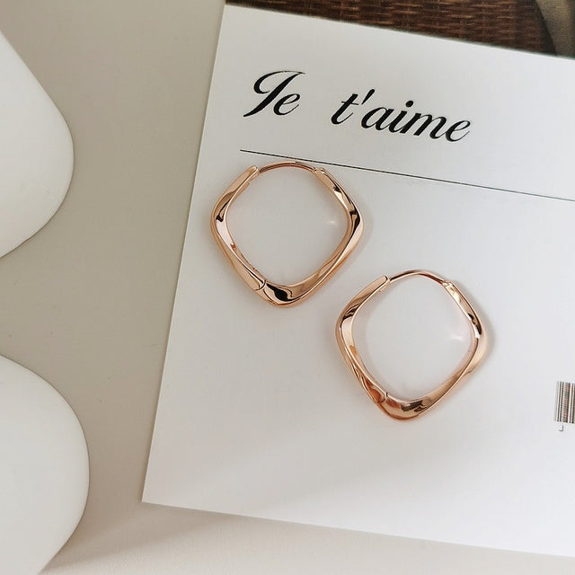 Square Silver Earrings