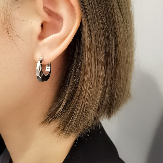 Hammered Oval Earrings