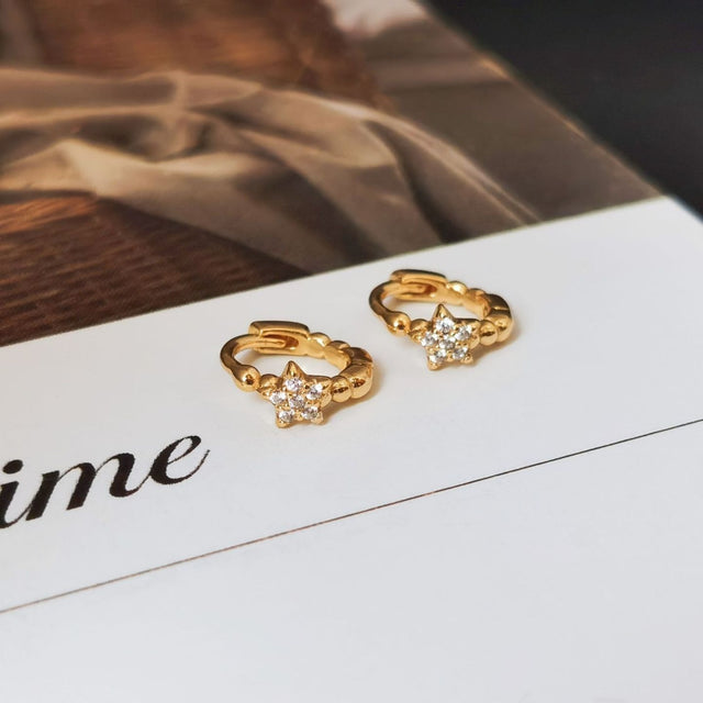 Dainty Star Hoop Earrings