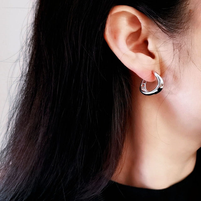 Silver Crescent Earrings