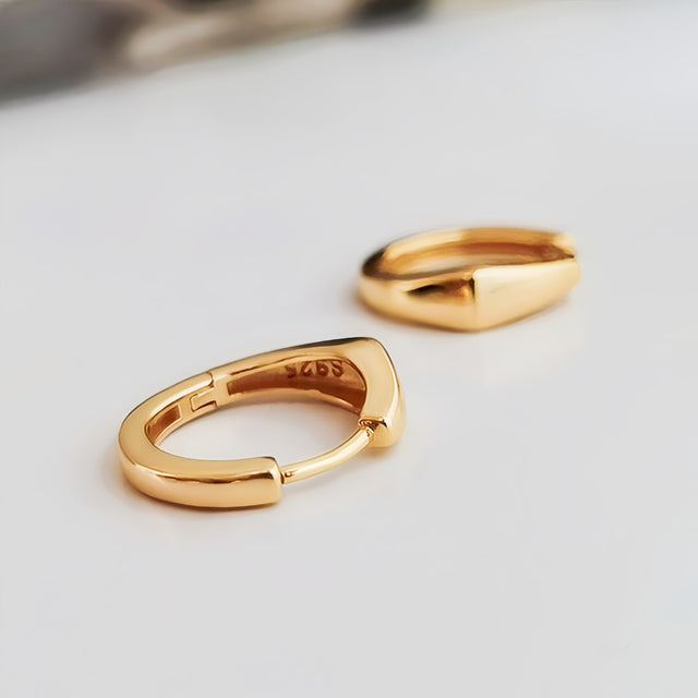 Sleek Angular Hoop Earrings