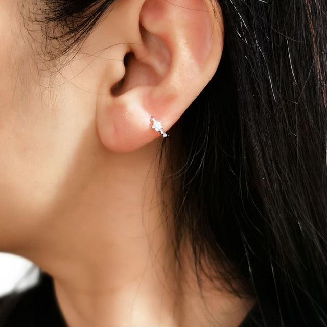 Dainty Star Hoop Earrings