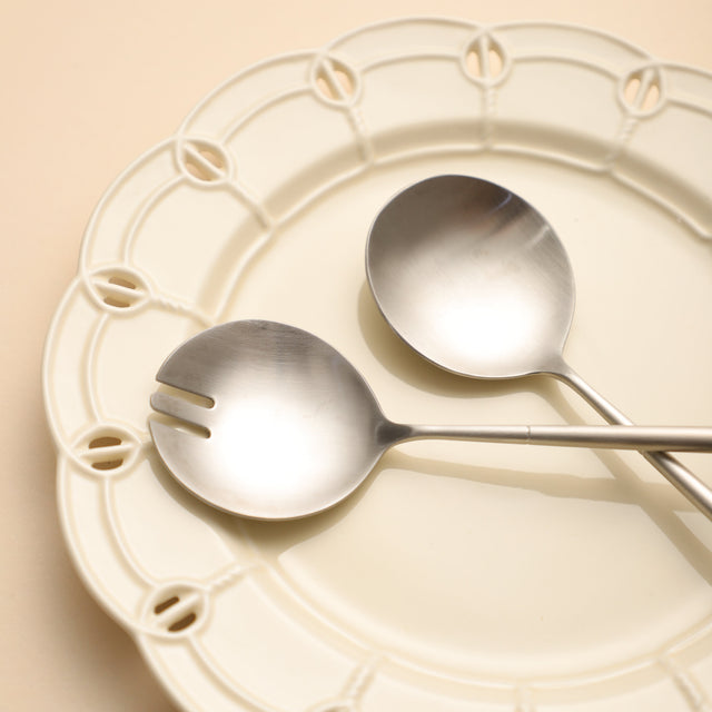 Silver Scandi Salad Set