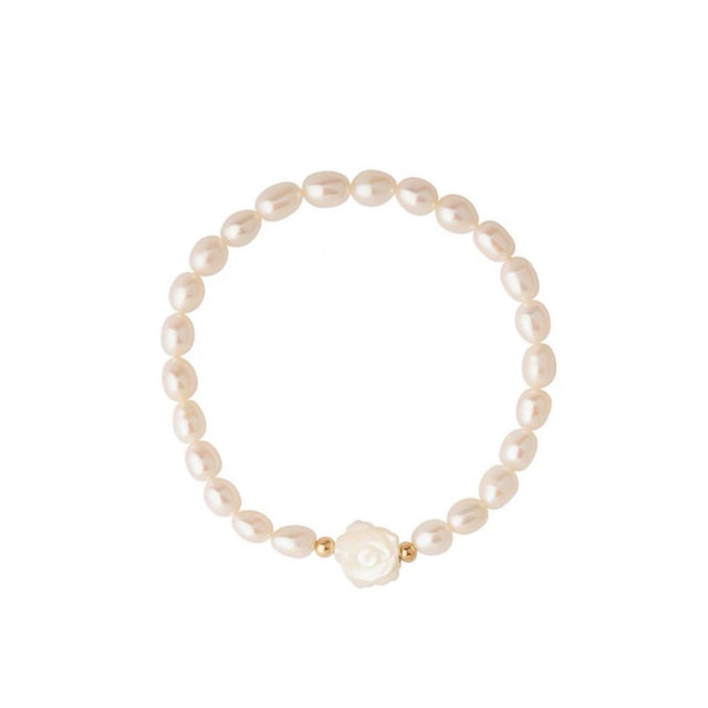 White Rose Pearl Bracelet