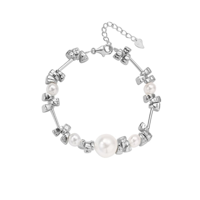 Small Sweet Silver and Pearl Bracelet