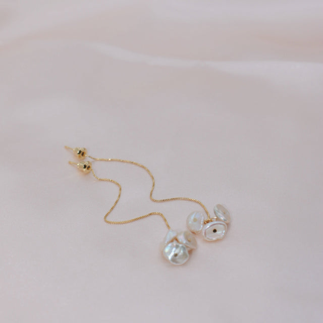 Petal Pearl Drop Earrings