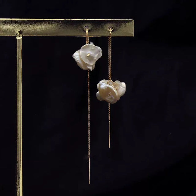 Petal Pearl Drop Earrings