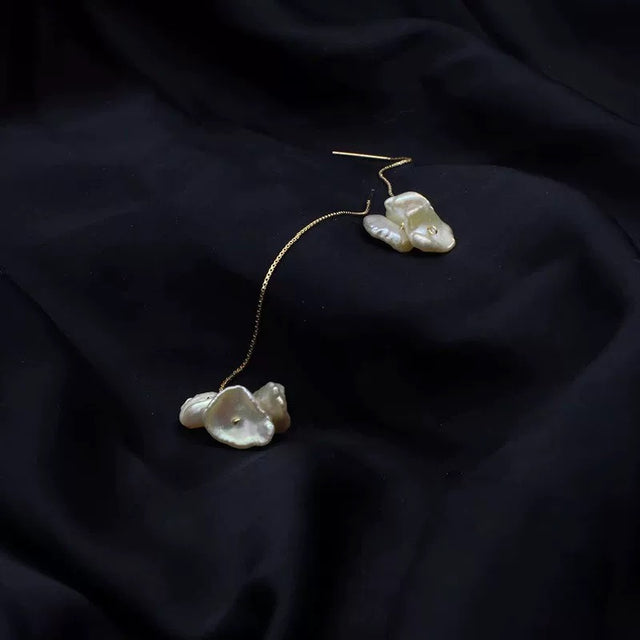 Petal Pearl Drop Earrings
