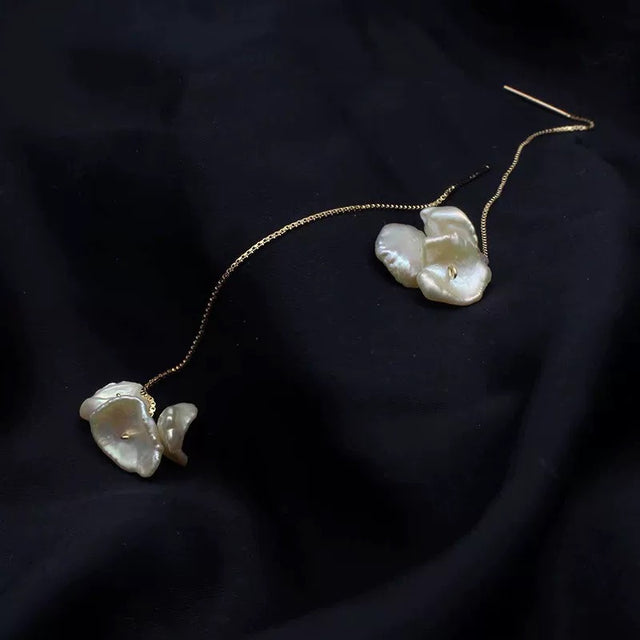 Petal Pearl Drop Earrings