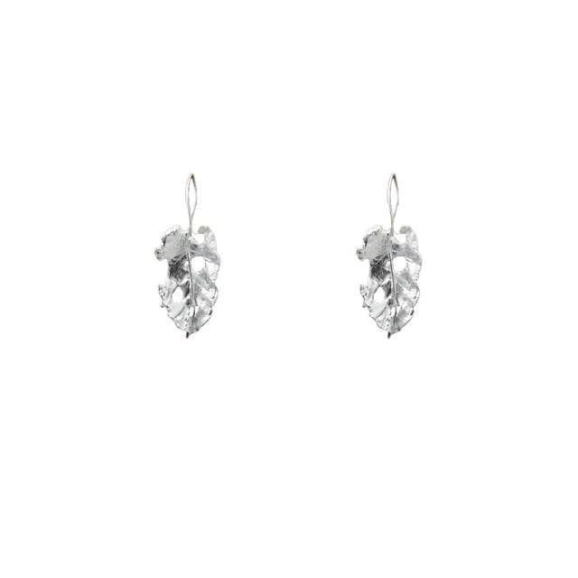 Withered Foliage Silver Earrings