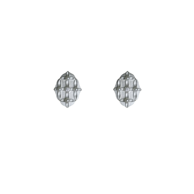 Lattice Pearl Stud Earrings