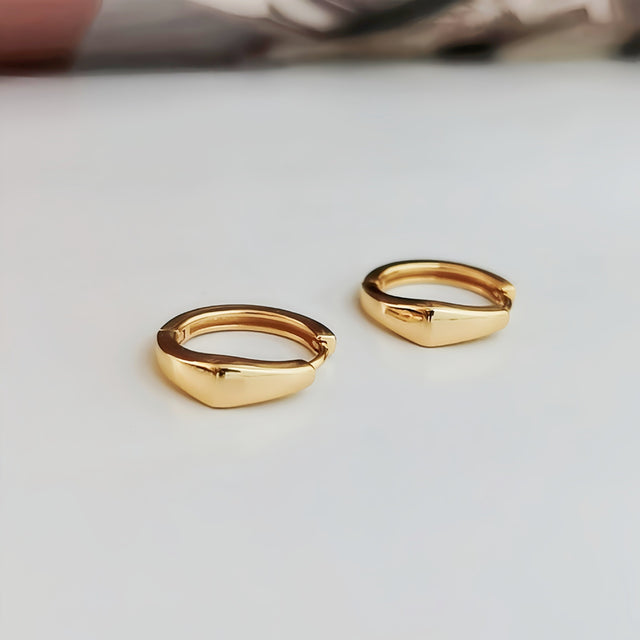 Sleek Angular Hoop Earrings