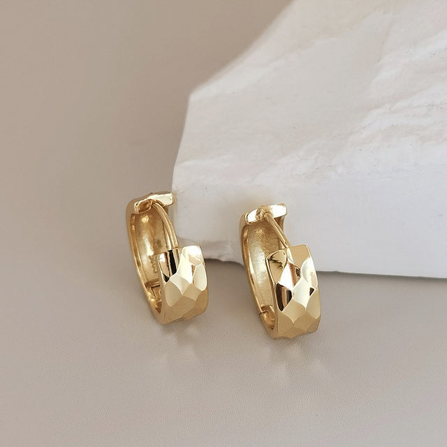 Thick Silver Hoop Earrings