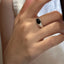 Black Agate Silver Ring